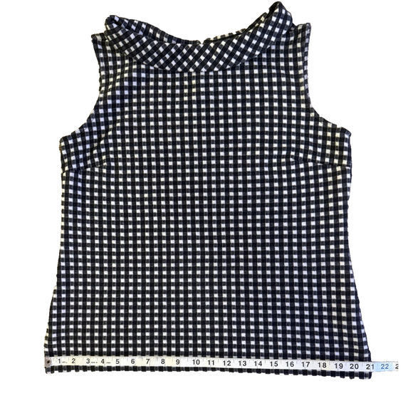 Talbots Sleeveless Top Sabrina Shell Black White Gingham Size Medium - Picture 8 of 9